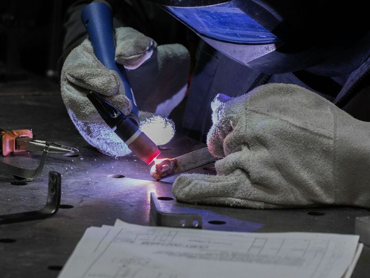 MIG welding a fabricated assembly