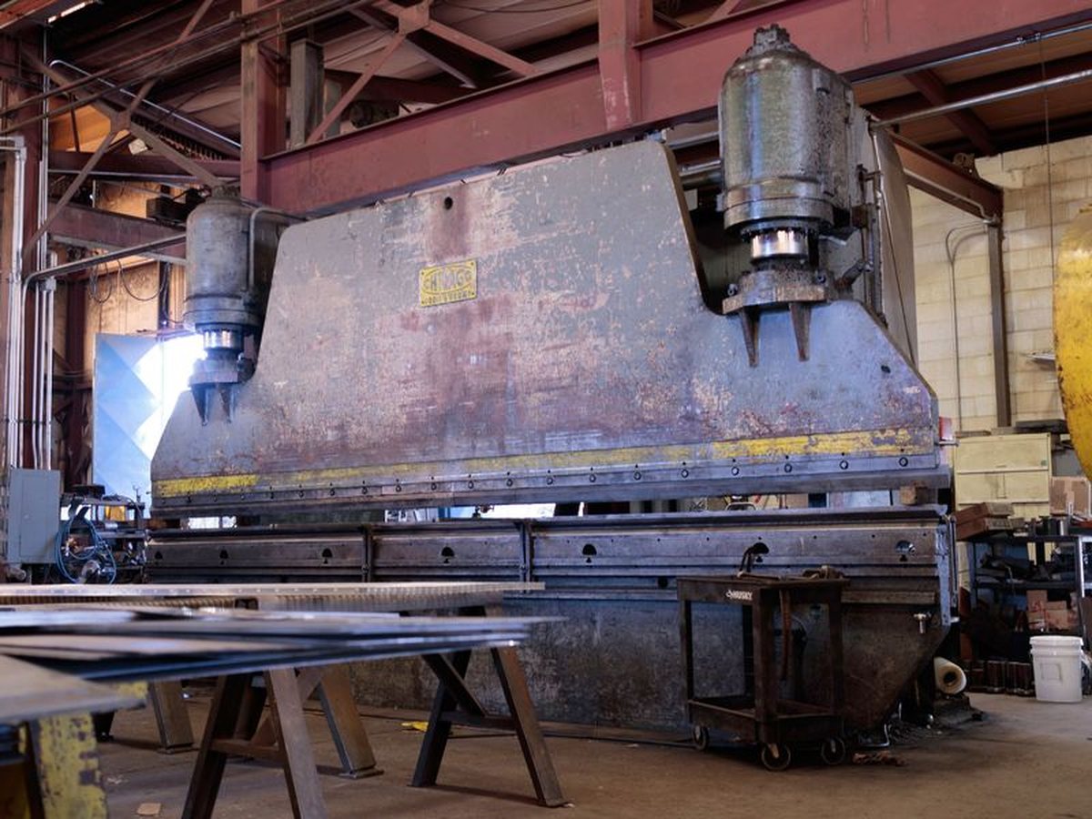 Press brake forming sheet steel